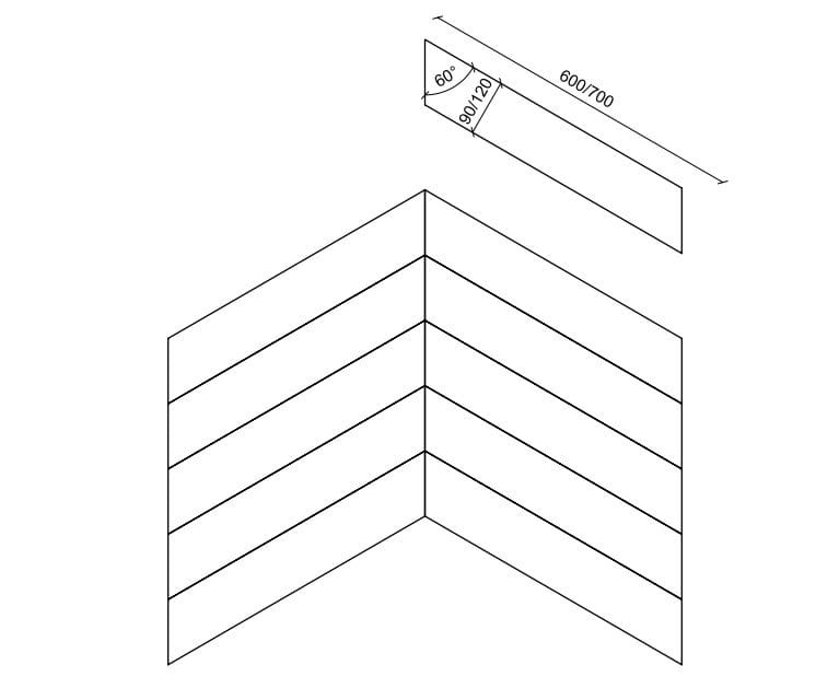 Dimensions HUNGARIAN HERRINGBONE 60° OAK TRASPARENZA