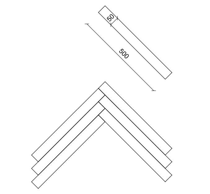 Dimensions ITALIAN HERRINGBONE 90° OAK SKY