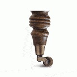 Turned leg with castor