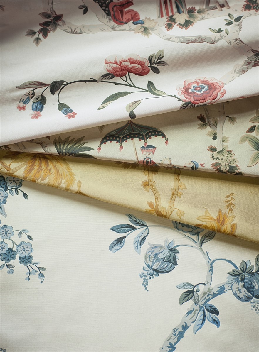 Cathay bedruckte Seide