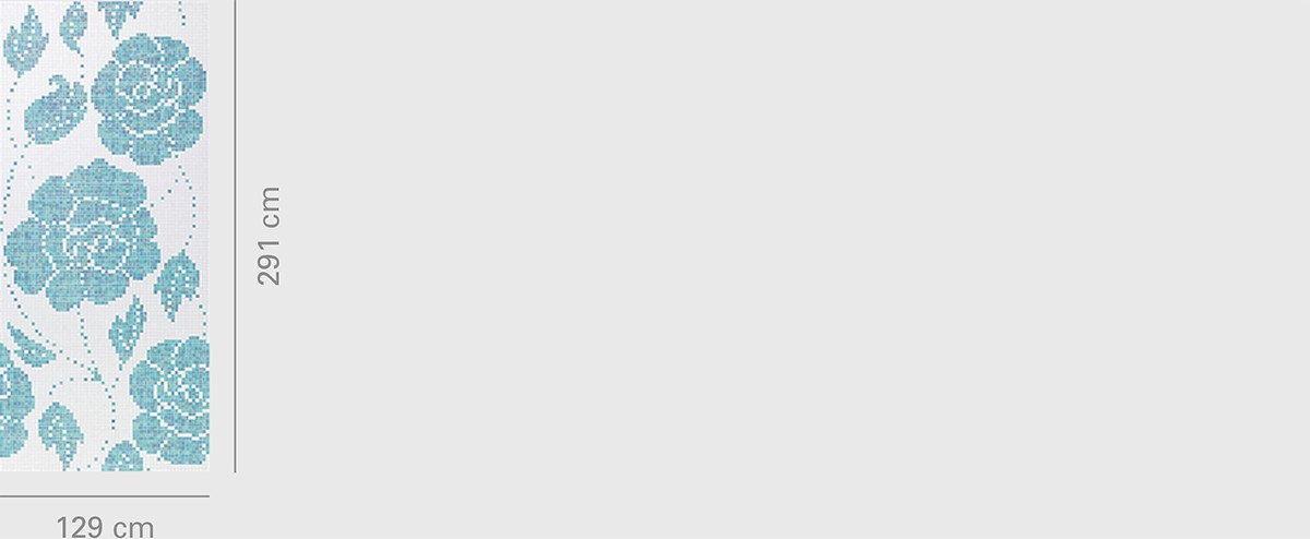 Winter Flowers Blue Size