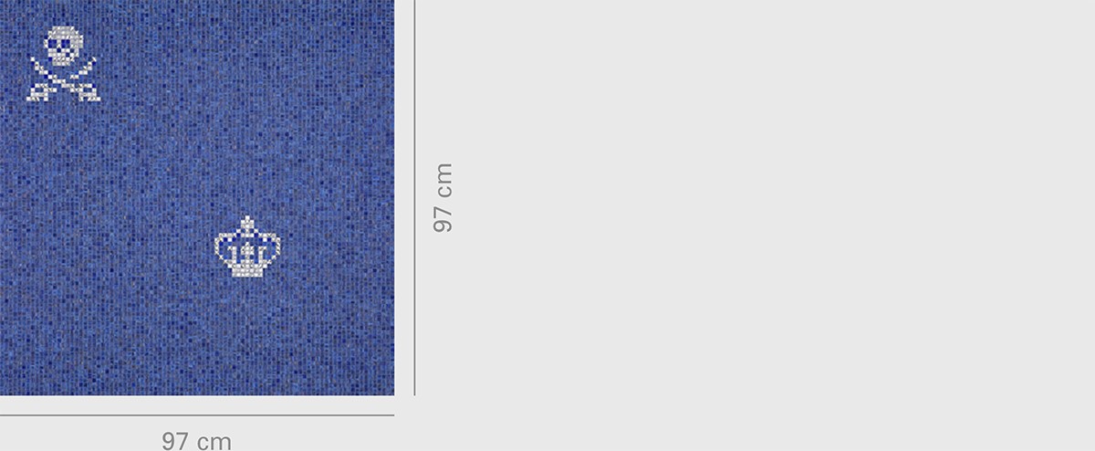 Skulls & Crowns Blue Size