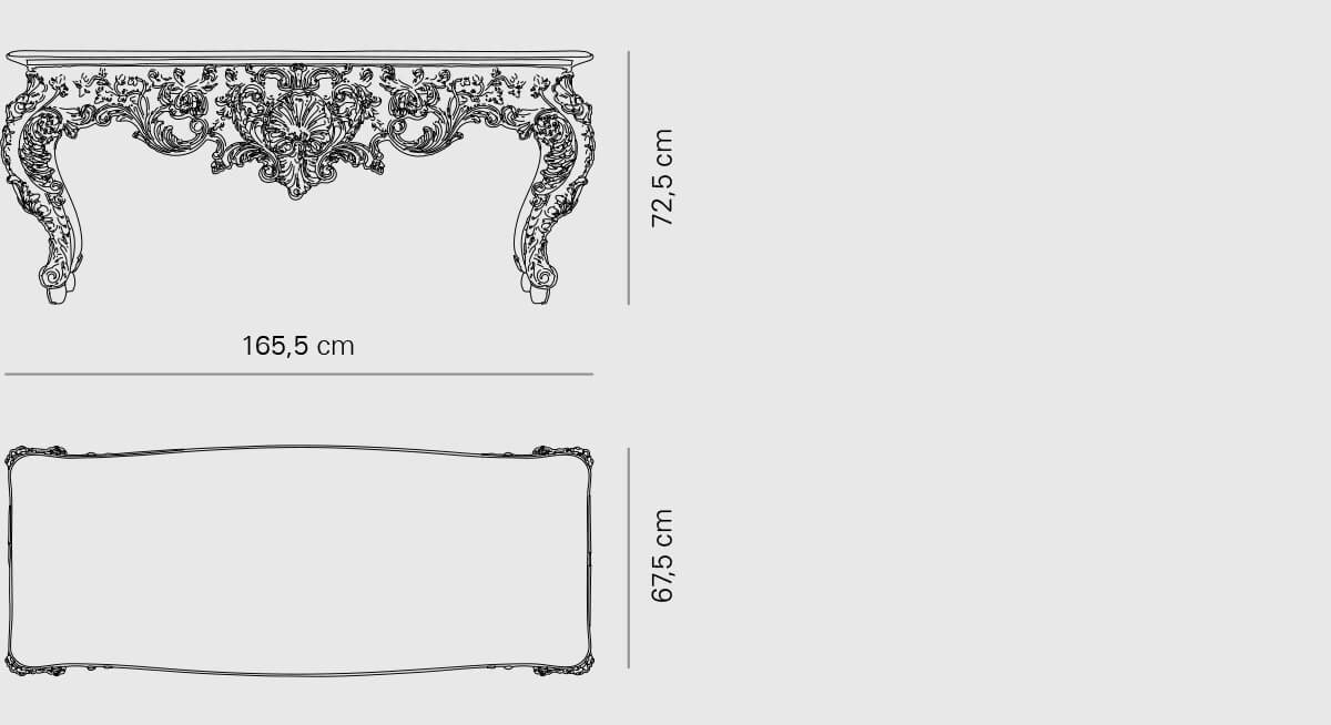New Antiques Table 165 Black Size