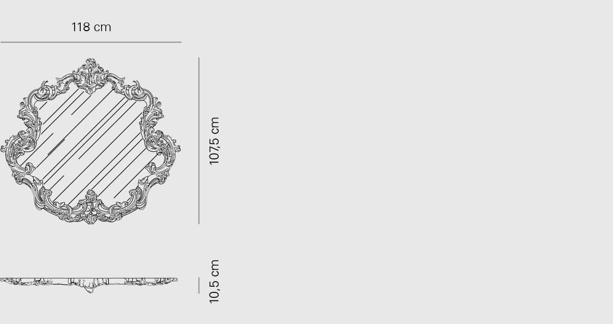 New Antiques Mirror White Size