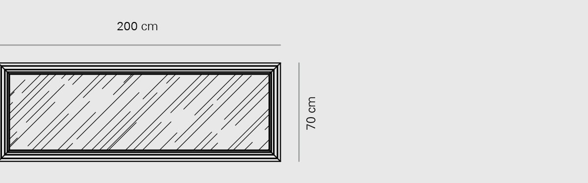 Architectural Mirror 200 Black Size