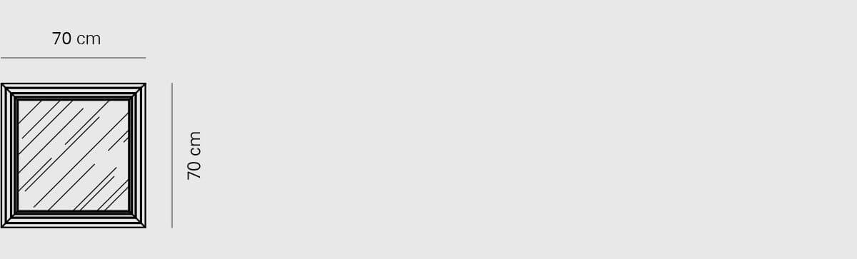 Architectural Mirror 70 Black Size