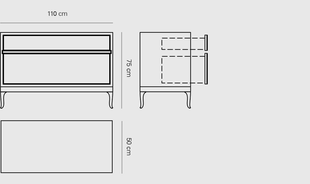 Quadro Commode Bloem Size