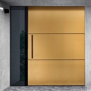 CIRCUM 6010 in Edelstahl PVD Messing (E2), Seitenteil mit Stufenverglasung