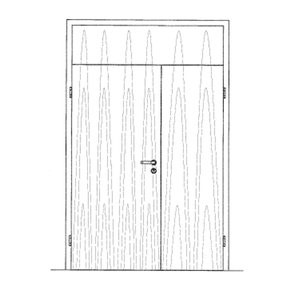 Oberblende und Seitenteil in Türblattausführung