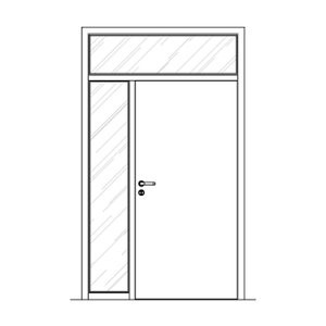 Oberlicht mit einseitigem Seitenteil