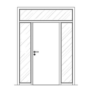 Oberlicht mit beidseitigen Seitenteilen