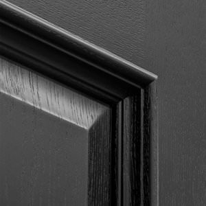 Detail Stiltür Eiche gebürstet Tiefschwarz