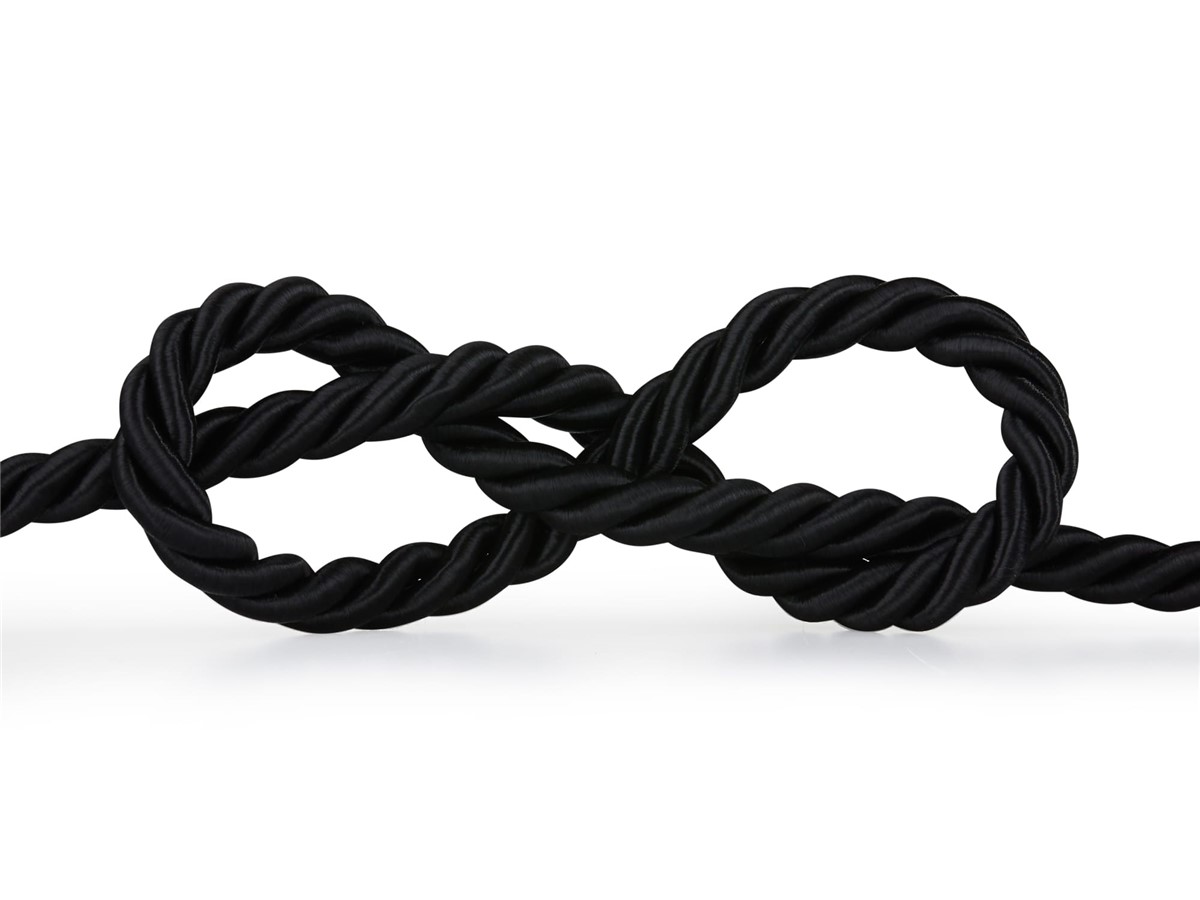 Stem covered by black braided silk rope
