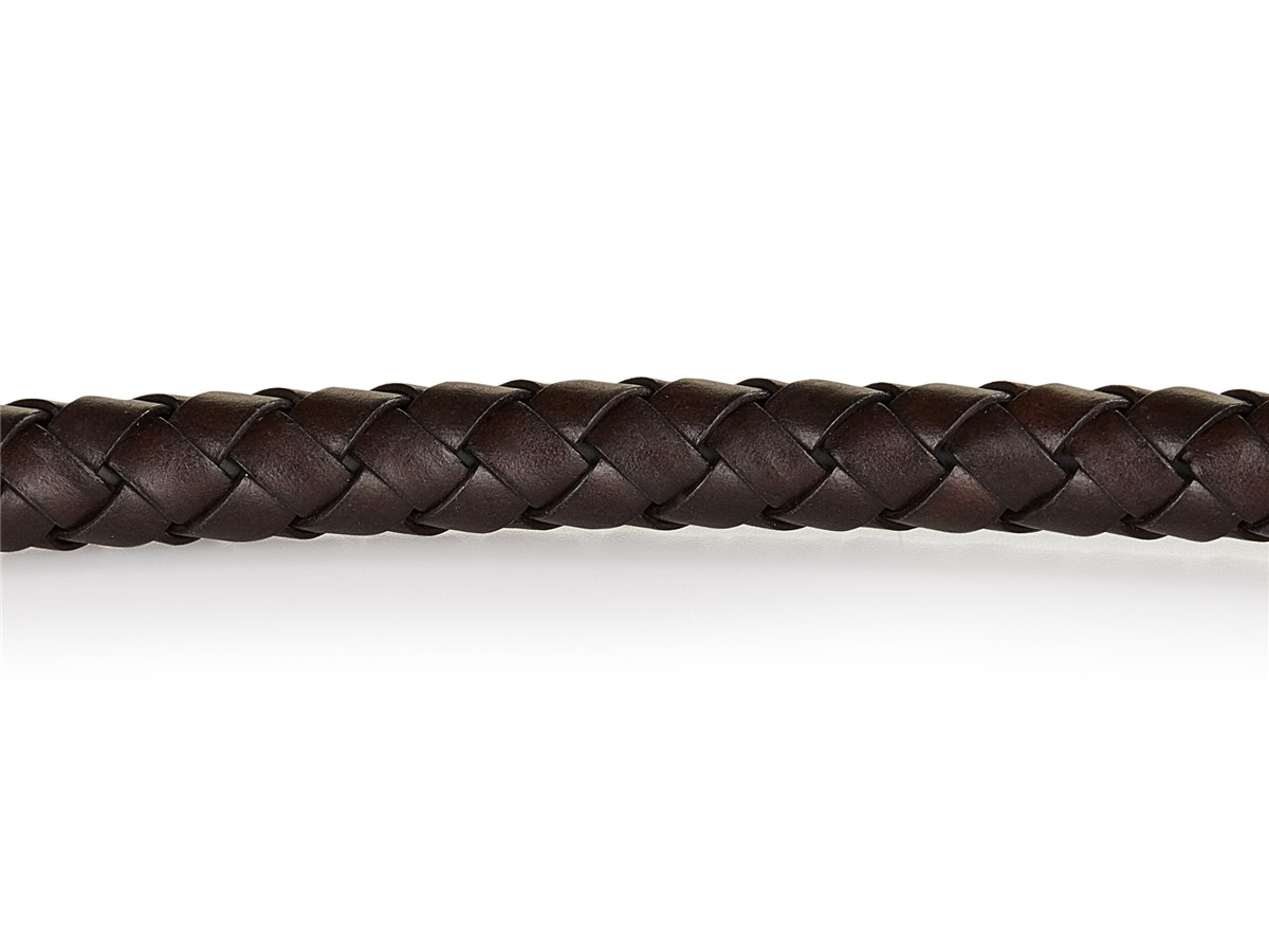 Dark brown braided leather
