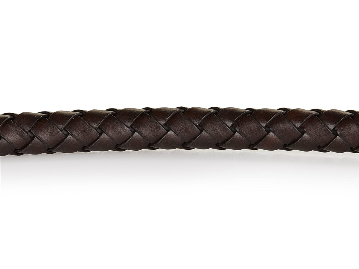 Brown braided leather handle