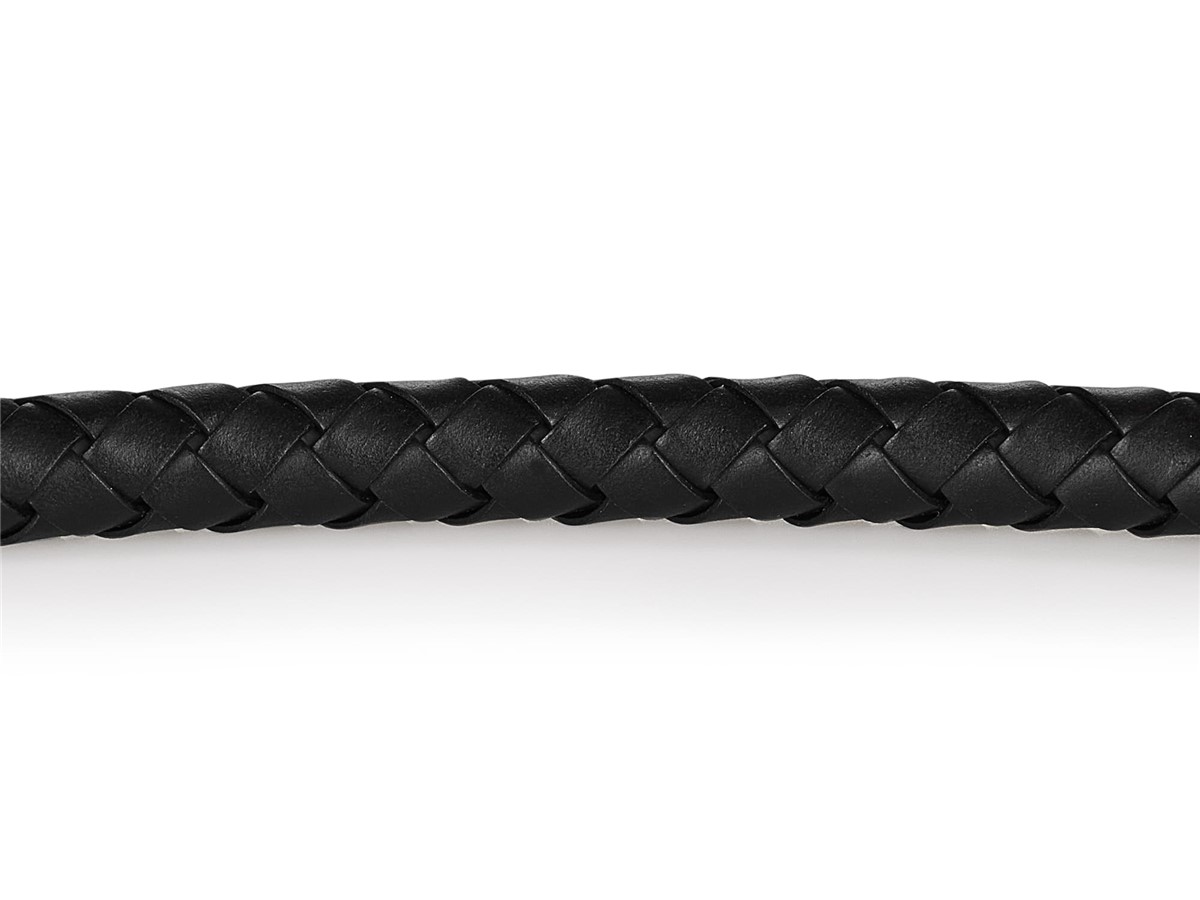 Black braided leather handle