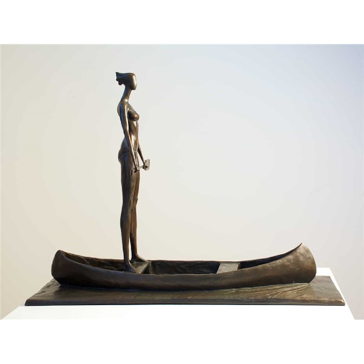 Corbin Bronze / Small Sculpture / Girl on canoe