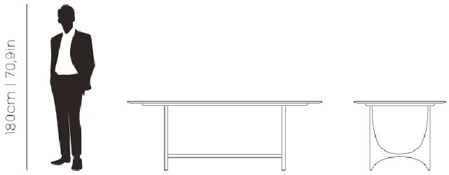 Dimensions Alberto dining table