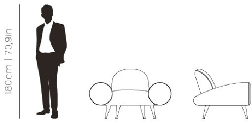 Dimensions Apollo single sofa