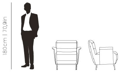 Dimensions Bardot armchair