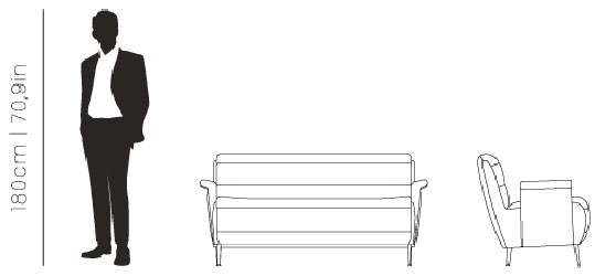 Dimensions Bardot sofa