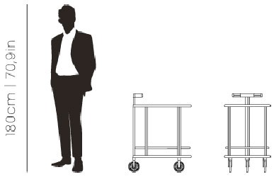 Dimensions Baughman bar cart