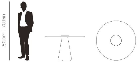 Dimensions Bertoia Round dining table