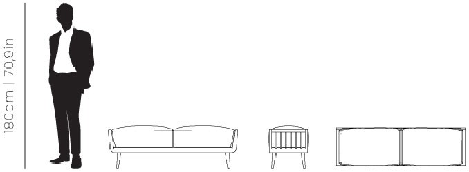 Dimensions Brando bench