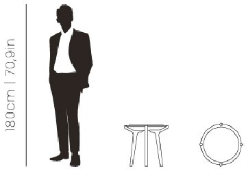 Dimensions Brando side table