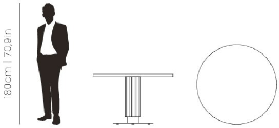 Dimensions Cary dining table