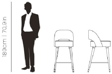 Dimensions Collins bar chair