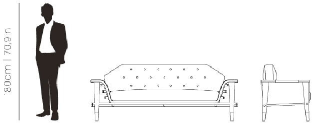 Dimensions Curtis sofa