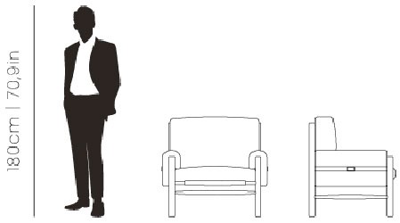 Dimensions Dean armchair