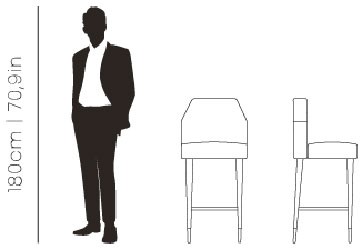 Dimensions Doris bar chair