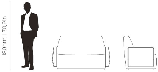 Dimensions Doris sofa