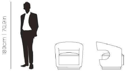 Dimensions Ellen armchair