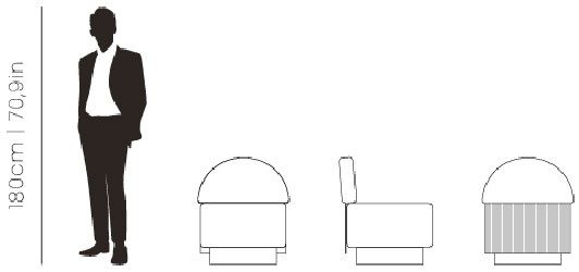 Dimensions Flon dining chair