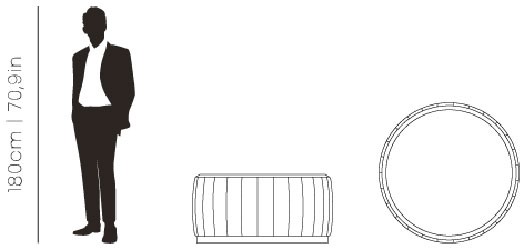 Dimensions Florence center table