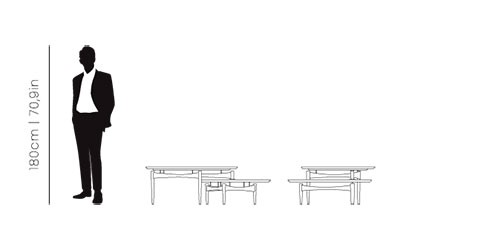 Dimensions Franco center table