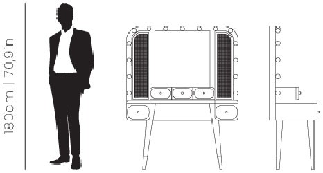 Dimensions Franco dressing table