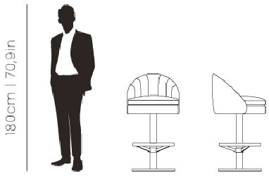 Dimensions Gable bar chair