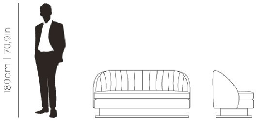 Dimensions Gable sofa