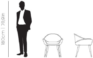 Dimensions Garbo dining chair