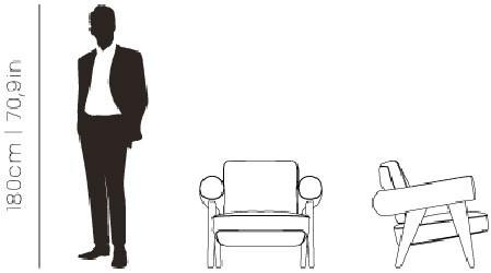 Dimensions Ghibli armchair