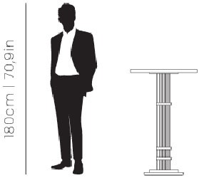 Dimensions Janis bar table