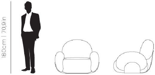 Dimensions Karlotta single sofa