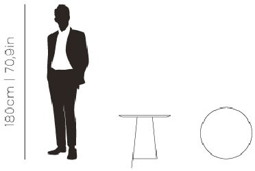 Dimensions Kayan side table