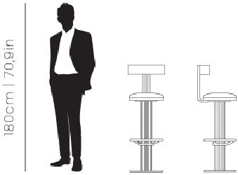 Dimensions Kelly bar chair