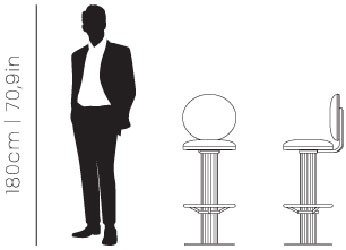 Dimensions Kelly Round bar chair