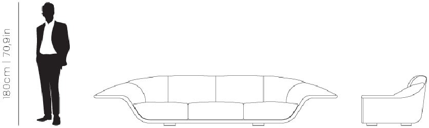 Dimensions Klaude sofa